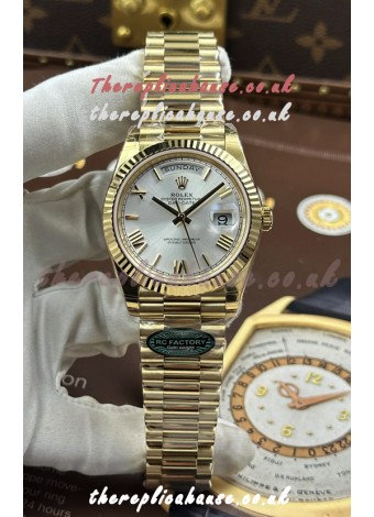 Rolex Day Date 228238 Yellow Gold Steel Roman Dial Super Clone Watch 