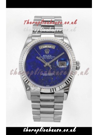 Rolex Day Date Stainless Steel Blue Lapis Dial 36MM Swiss Replica Watch 