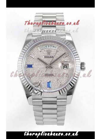 Rolex Day Date Diamonds Dial 40MM Super Clone Watch 
