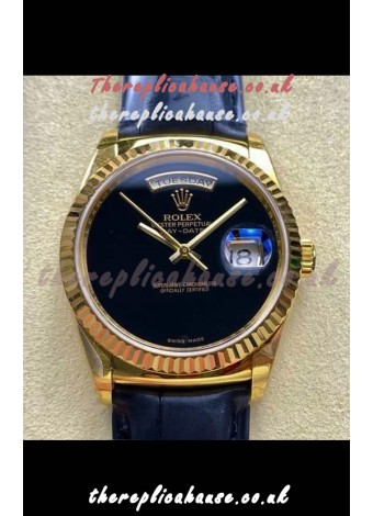 Rolex Day Date 128238 Yellow Gold Black Dial Super Clone Watch 