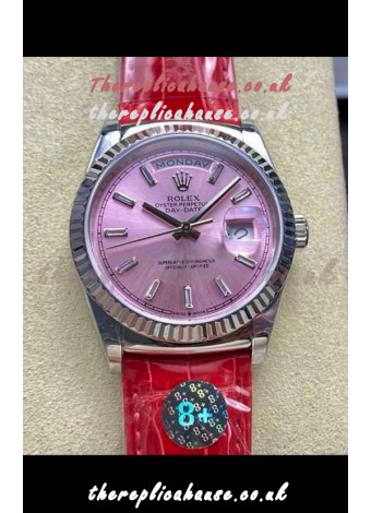 Rolex Day Date 128236 Stainless Steel Pink Dial Super Clone Watch 
