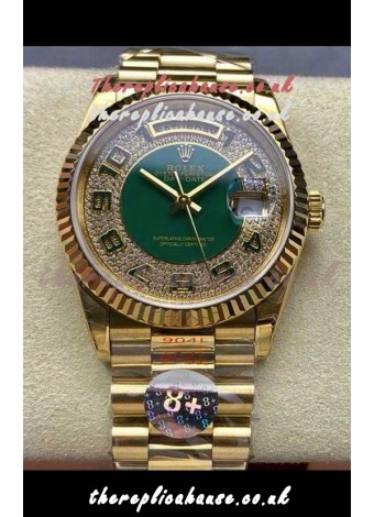 Rolex Day Date 118238 Yellow Gold Diamonds Dial Super Clone Watch 