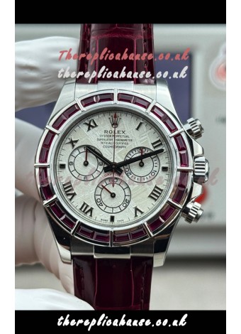 Rolex Daytona 116589SALV FREE SPRUNG MVMT White Gold Red Rubies Meteorite Super Clone Watch 