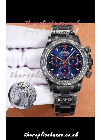 Rolex Daytona Blaken 4131 Movement Blue Dial Super Clone Watch 
