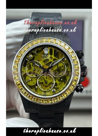 Rolex Daytona Yellow "Artisans De Genève - Poetry of Lights" Carbon Casing Super Clone Watch 