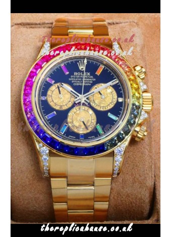 Rolex Daytona 116568 Yellow Gold Black Dial Super Clone Watch 