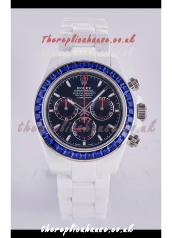 Rolex Daytona AET White Ceramic Dark Blue Dial 4130 Movment Super Clone Watch 