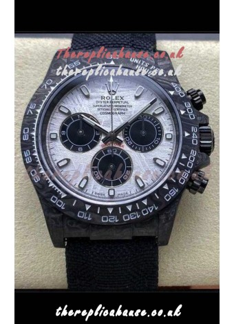 Rolex Daytona Black Carbon Fiber Meteorite Dial Nylon Strap Super Clone Watch 