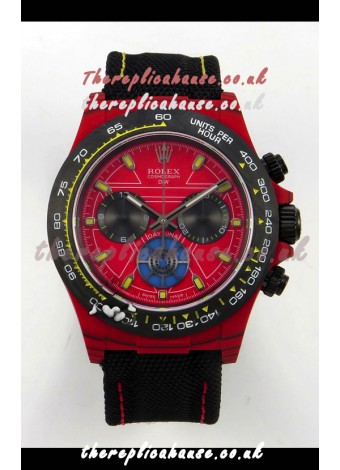Rolex Daytona DiW Iron Man Red Carbon Super Clone Watch 