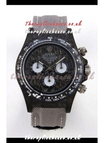 Rolex Daytona DiW Black Carbon Arabic Numerals Super Clone Watch 