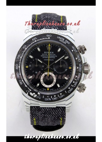 Rolex Daytona DiW White Carbon Black Dial Super Clone Watch 