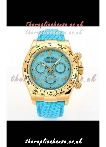 Rolex Daytona 116568 Yellow Gold 4801 Movement Blue Dial Super Clone Watch 
