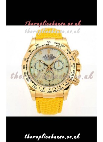 Rolex Daytona 116568 Yellow Gold 4801 Movement Yellow Dial Super Clone Watch 
