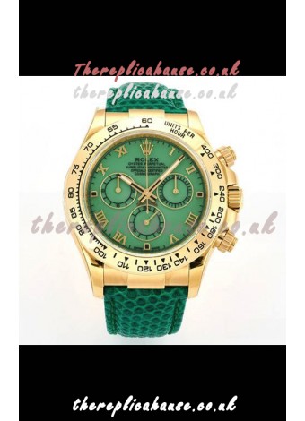 Rolex Daytona 116568 Yellow Gold 4801 Movement Green Dial Super Clone Watch 