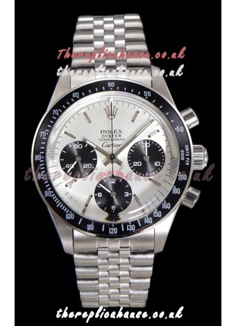 Rolex Daytona Paul Newman 37MM Cartier Edition Steel Dial Manual Wind Super Clone Watch 