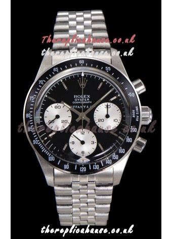 Rolex Daytona Paul Newman 37MM Tiffany & Co Black Dial Manual Wind Super Clone Watch 