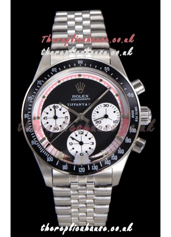 Rolex Daytona Paul Newman 37MM Tiffany & Co Black Dial Manual Wind Super Clone Watch 