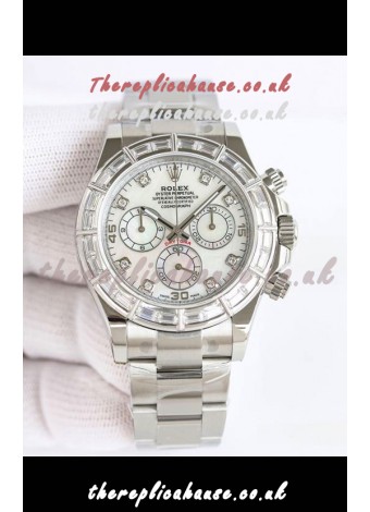 Rolex Daytona 116519 Stainless Steel White Pearl Dial Super Clone Watch 