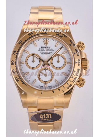 Rolex Daytona 126508 Yellow Gold White Dial FREE SPRUNG MVMT Super Clone Watch 
