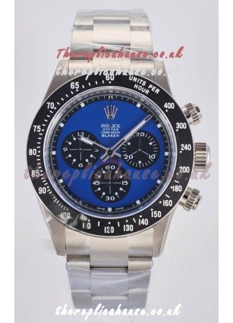 Rolex Daytona Paul Newman Blue Dial Custom Modded 4130 Mvnt Swiss Replica