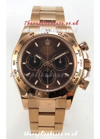 Rolex Daytona 126505 Rose Gold Brown Dial FREE SPRUNG MVMT Super Clone Watch 