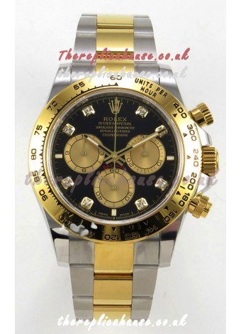 Rolex Daytona 126503 Two Tone Black Dial FREE SPRUNG MVMT Super Clone Watch 
