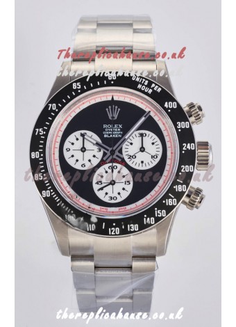 Rolex Daytona Paul Newman Blaken Black Dial Custom Modded 4130 Mvnt Swiss Replica