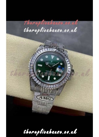 Rolex Submariner 116610 Iced Out Edition 19 Green Dial Swiss Replica Watch 