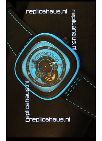 SevenFriday P-32 Black and Blue with Original Miyota 82S7 Movement - 1:1 Mirror Quality