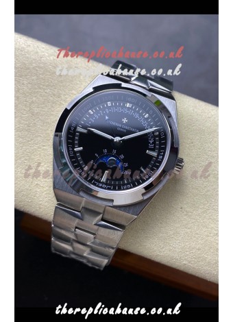 Vacheron Constantin Overseas True Moon Phase Steel Black Dial Swiss Replica Watch 