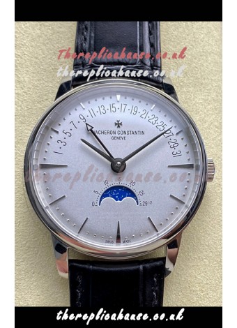 Vacheron Constantin Patrimony Moonphase Stainless Steel Steel Dial Swiss Replica Watch 