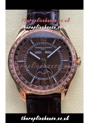 Vacheron Constantin Fiftysix Moonphase Brown Dial Rose Gold Swiss Replica Watch 