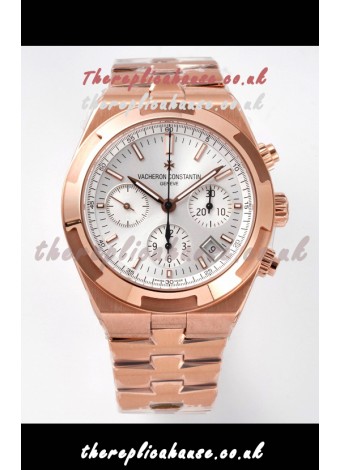 Vacheron Constantin Overseas Chronograph Rose Gold Steel Dial Super Clone Watch 