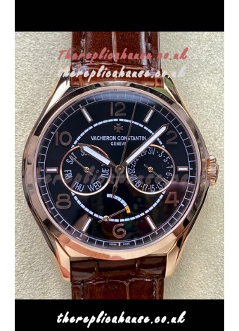Vacheron Constantin Fiftysix Day-Date Rose Gold Black Dial Swiss Replica Watch 