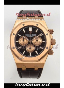 Royal Oak Chrono 26331 Rose Gold Black Dial Super Clone Watch 