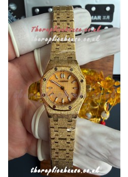 Royal Oak Frosted 67630BA Mini 23MM Yellow Gold Super Clone Watch 