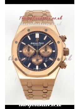 Royal Oak Chrono 26331 Rose Gold Blue Dial Super Clone Watch 