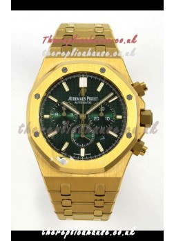 Royal Oak Chrono 26331 Yellow Gold Green Dial Super Clone Watch 