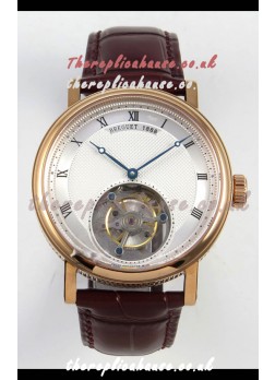 Breguet Classique Tourbillon Rose Gold Roman Dial Super Clone Watch 
