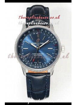 Navitimer Automatic 36 Navy Blue Dial Steel Casing Super Clone Watch 