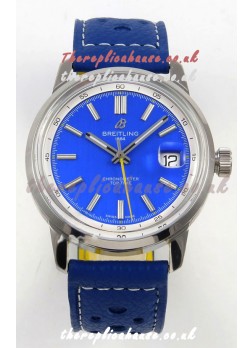 Top Time B31 38mm Blue Dial Yellow Seconds Hands Super Clone Watch 
