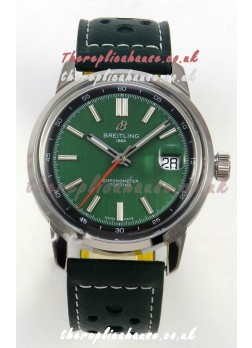 Top Time B31 38mm Green Dial Red Seconds Hands Super Clone Watch 