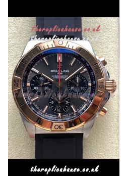 Breitling Chronomat B01 42 Grey Dial Two Tone Rubber Strap Super Clone Watch 