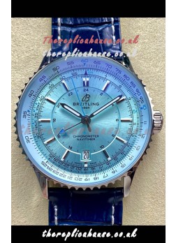 Breitling Navitimer 01 GMT Ice Blue Dial Swiss Replica Watch 
