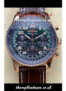 Breitling Navitimer B02 Rose Gold Green Dial Swiss Replica Watch  