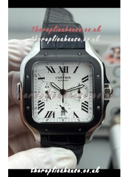 Cartier Santos XL DLC Coating White Dial 43MM Swiss Replica Watch 