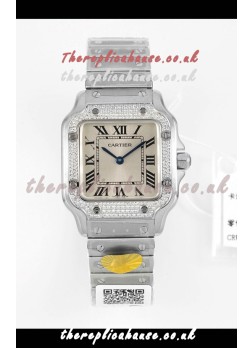 Cartier Santos Swiss Quartz 27MM Steel Dial Super Clone Watch