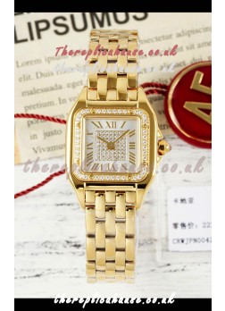 PANTHERE de Cartier 22mm Diamonds Dial Yellow Gold Super Clone Watch