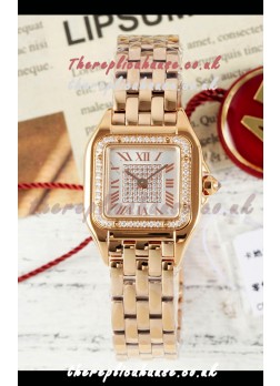 PANTHERE de Cartier 22mm Diamonds Dial Rose Gold Super Clone Watch