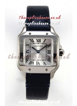 Cartier Santos Swiss Quartz 27MM Steel Leather Strap Super Clone Watch